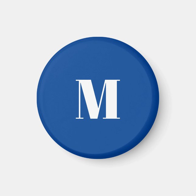 Imã Deep Blue - Letra inicial Monograma Na moda modern (Frente)