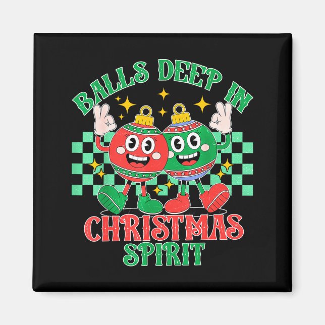Imã Deep In Christmas Bauble Festive Checkered Xmas  (Frente)