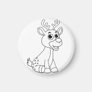Imã Deer Animal Fawn Baby Jovem Animal Cópula Postcar