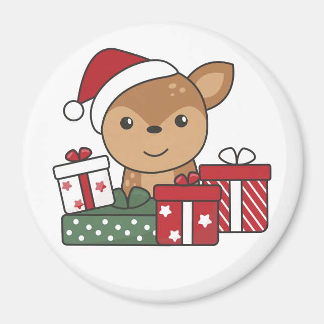 Imã Deer Christmas Gift Winter Animal Deer Magnet (Frente)