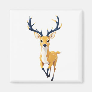 Imã Deer Happy Brincadeira Jumping Na Floresta Aérea