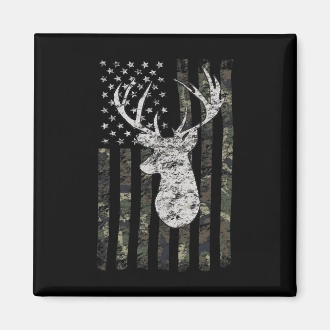 Imã Deer Hunting Camo American Flag (Frente)