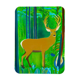Ímã Deer in a Fantasy Forest Setting