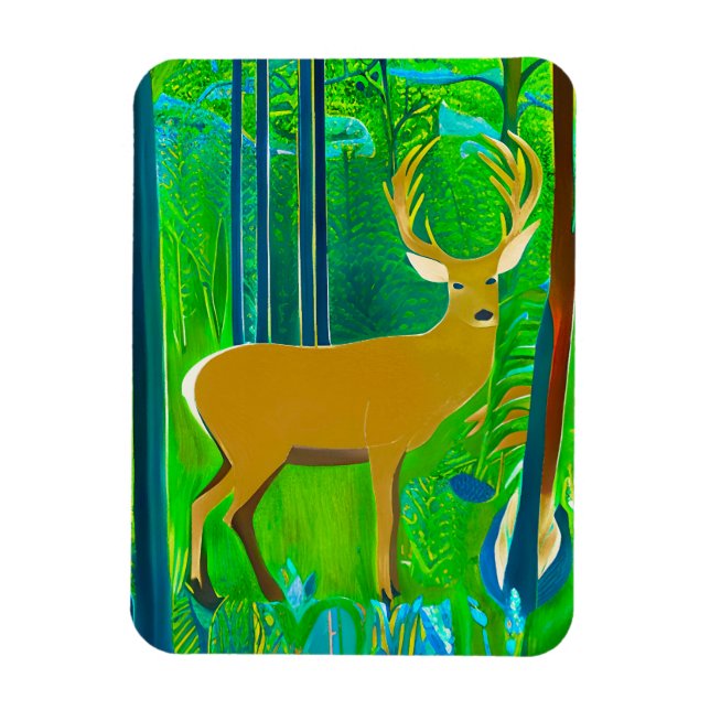 Ímã Deer in a Fantasy Forest Setting (Vertical)