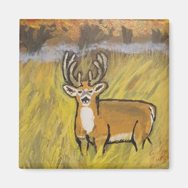Imã Deer in Fall Magnet (Frente)