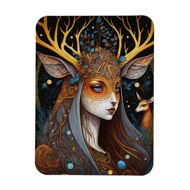 Ímã Deer Lady Fantasy Art (Vertical)