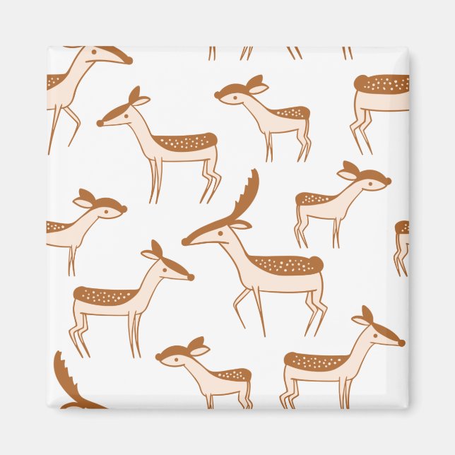 Imã Deer Pattern Design Animal Cute (Frente)