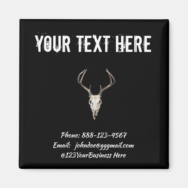 Imã Deer Skull Business Card Magnet (Frente)