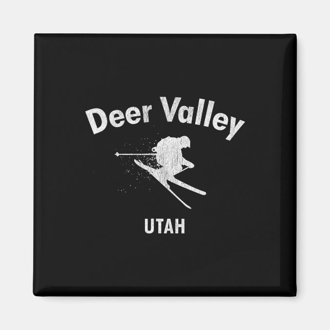 Imã Deer Valley Skiing Tee Utah Ski (Frente)