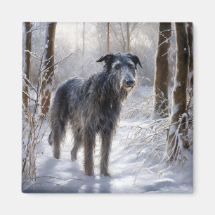 Imã Deerhound Escocês Deixe-o nevar no Natal