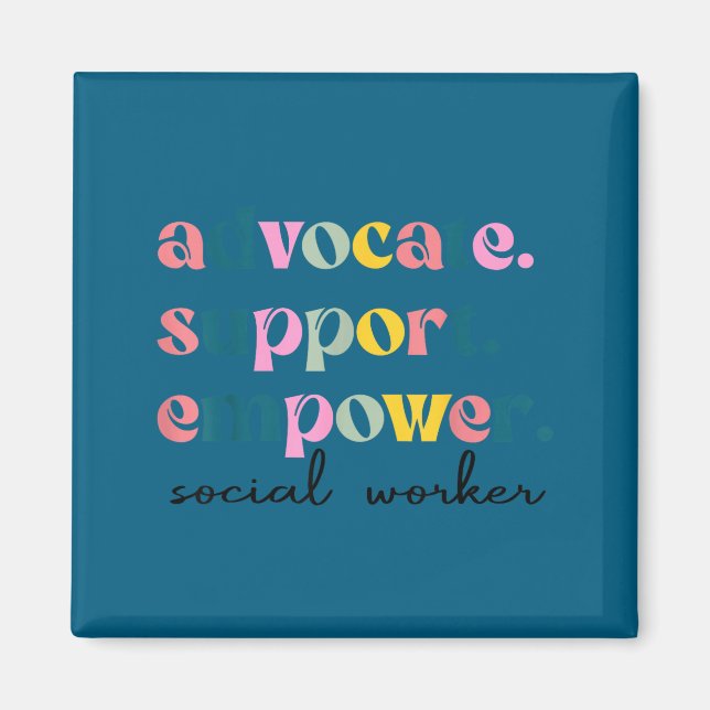 Imã Defensor apoio empoderar fofo trabalhador social (Frente)