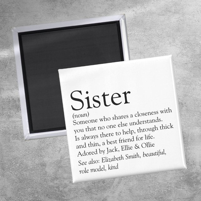 Imã Definição da Melhor Irmã do Mundo (World's Best Ever Sister Definition Magnet)