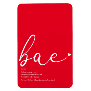 Ímã Definição de Bae Escrita Elegante Coração de Amor