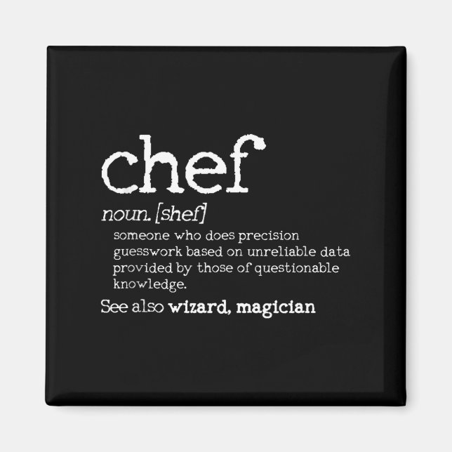 Imã Definição de Chef - Dicionário Divertido Presente  (Frente)