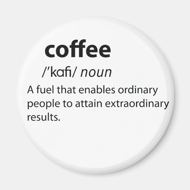 Imã Definição de Dicionário Engraçado Café (Frente)