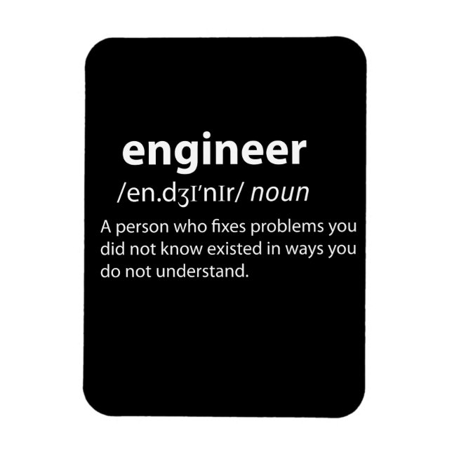 Ímã Definição de Dicionário Funny do engenheiro (Vertical)