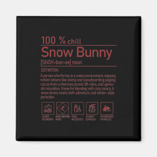 Imã Definição de Snow Bunny Engraçado Têxtil de Invern