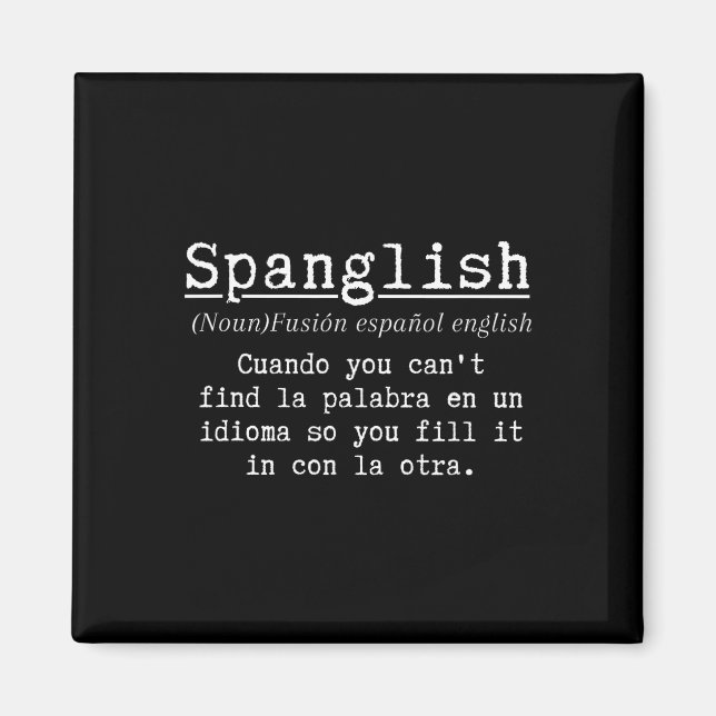 Imã Definição de Spanglish Professor de Espanhol Engra (Frente)