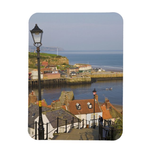 Ímã Degraus que levam ao porto, Whitby, Norte (Vertical)