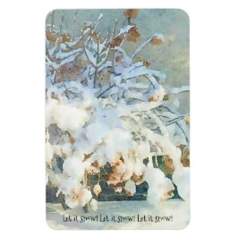 Ímã Deixar nevar - Árvore de Hydrangea coberta por nev