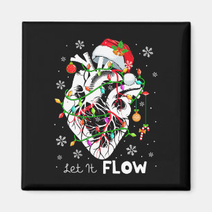 Imã Deixe a Anatomia do Natal Flowing Santa Coração Pa