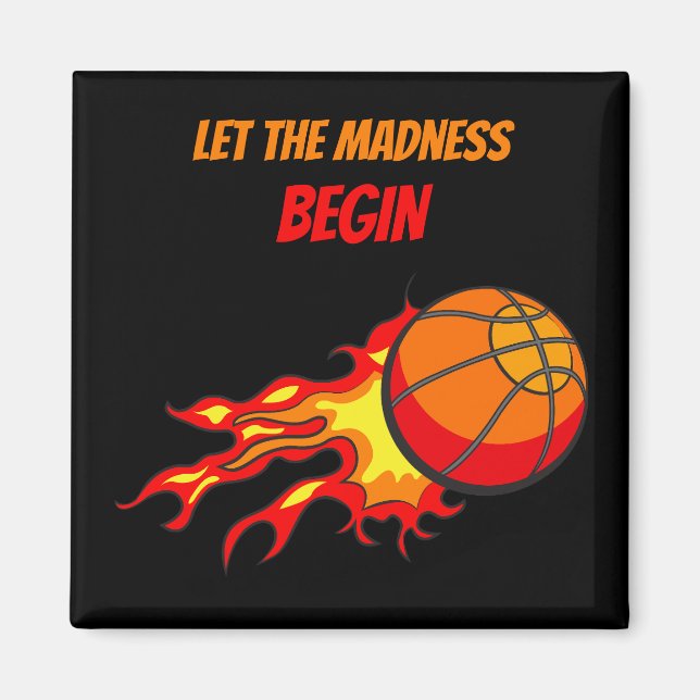 Imã Deixe a Loucura Começar, Basquete Voador Preto (Frente)