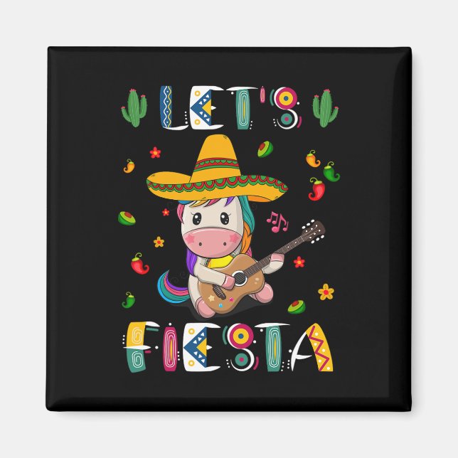 Imã Deixe Fiesta Dançando no México Cinco de Mayo (Frente)