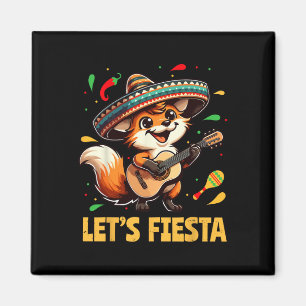 Imã Deixe Fiesta Fox Sombrero Cinco De Mayo Kid Mexica