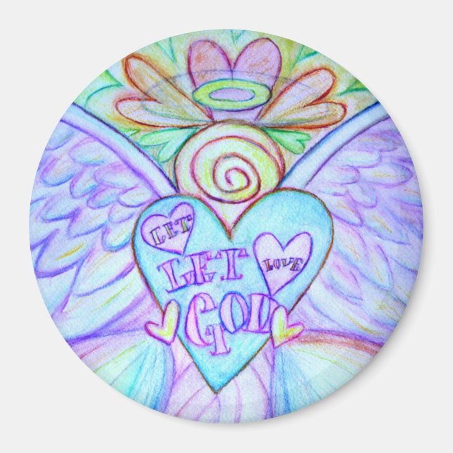 Imã Deixe o amor deixar Deus guardião o anjo magnético (Frente)