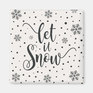 Imã Deixe-o nevar a caligrafia natalícia   Magnet