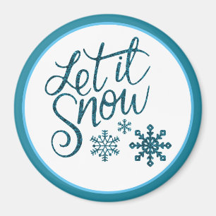 Imã Deixe-o nevar azul brilhante