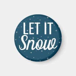 Imã Deixe-o nevar azul com flocos de neve modernos