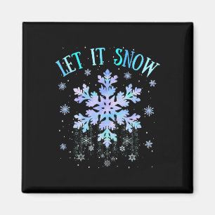 Imã Deixe-o nevar, colar, floco de neve, esqui, snowbo