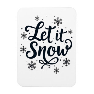 Ímã Deixe-o nevar floco de neve no inverno Natal