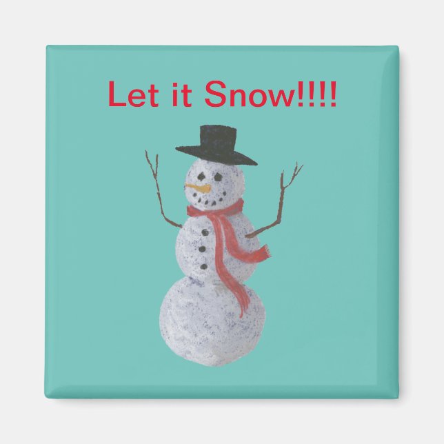 Imã Deixe-o nevar!! Homem de neve (Frente)