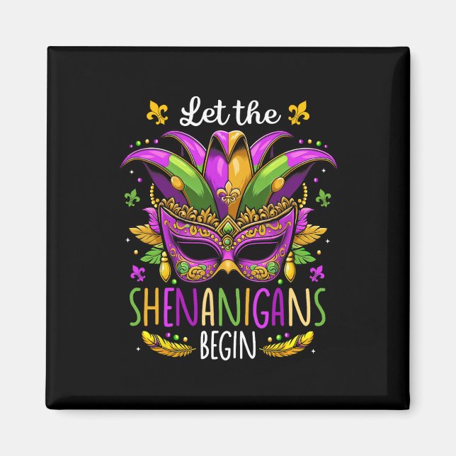 Imã Deixe Os Shenanigans Começarem A Máscara Miçanga M (Frente)