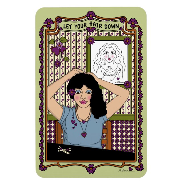 Ímã Deixe seu cabelo para baixo_A_4x6 Frigerator Magne (Vertical)