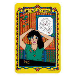 Ímã Deixe seu cabelo para baixo_B_4x6 Frigerator Magne