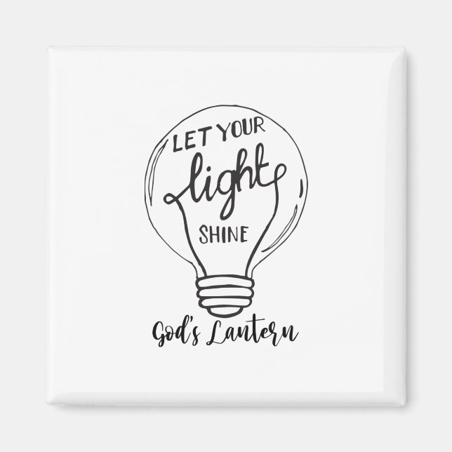 Imã Deixe sua luz brilhar com as lanternas de Deus (Frente)