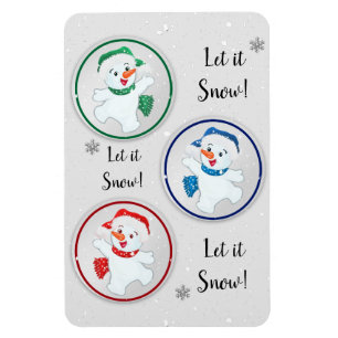 Ímã Deixem-na Neve Winter Snowmen Cartoon