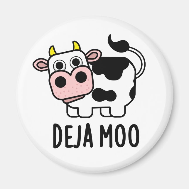 Imã Deja Moo Funny Cow Pun (Frente)