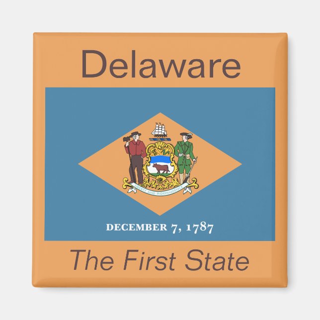 Imã Delaware Flag Magnet (Frente)