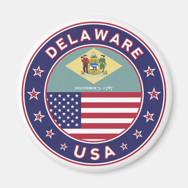 Imã Delaware, t-shirt Delaware, adesivo Delaware (Frente)