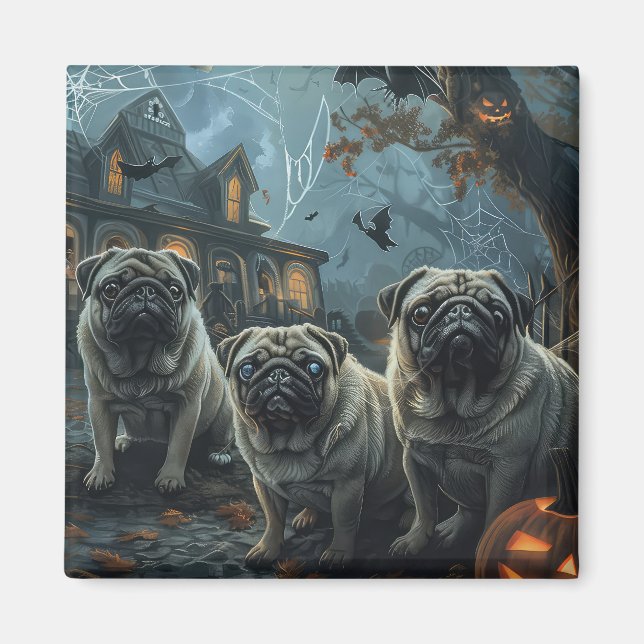Imã Delícia Canina de Halloween Pug (Frente)