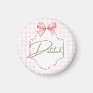 Imã Delilah Baby Nursery Gingham Personalizado