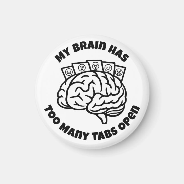 Imã Demasiadas Presilhas - Magneta Sarcástica do Pensa (Frente)