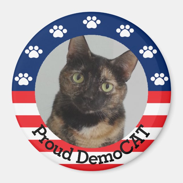 Imã DemoCAT orgulhoso customizável (Frente)