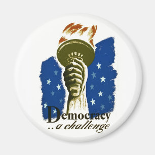 Imã Democracia. Um desafio - poster de WPA -