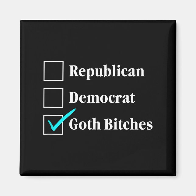 Imã democrata republicano goth caixa de seleção políti (Frente)