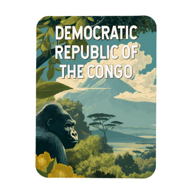 Ímã Democratic Republic of the Congo Illustration (Vertical)